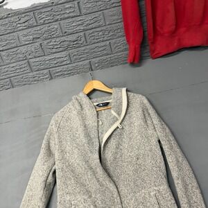 The North Face Crescent Wrap Fleece Jacket Grey Heather‎ Hooded Womens Small
